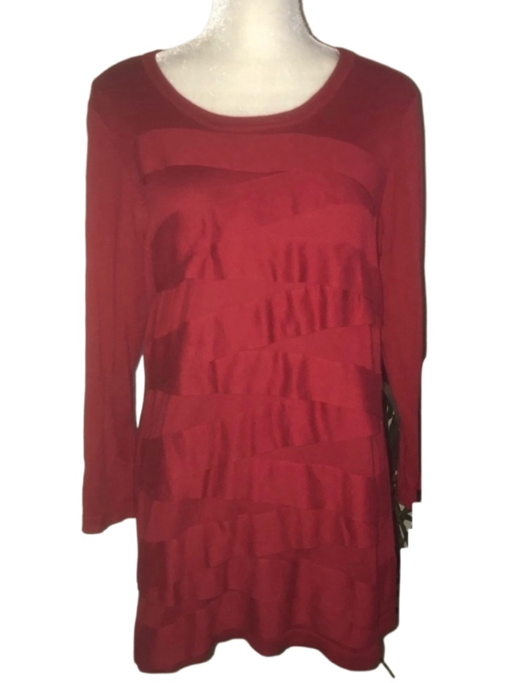 Vince Camuto Tiered ZigZag Knit Sweater XL